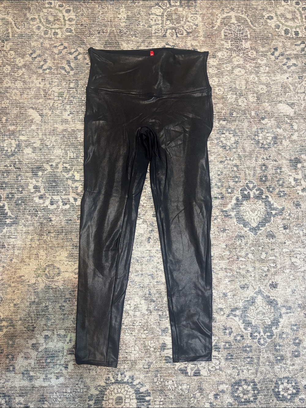 SPANX Black Faux Leather Leggings - LIKE NEW
